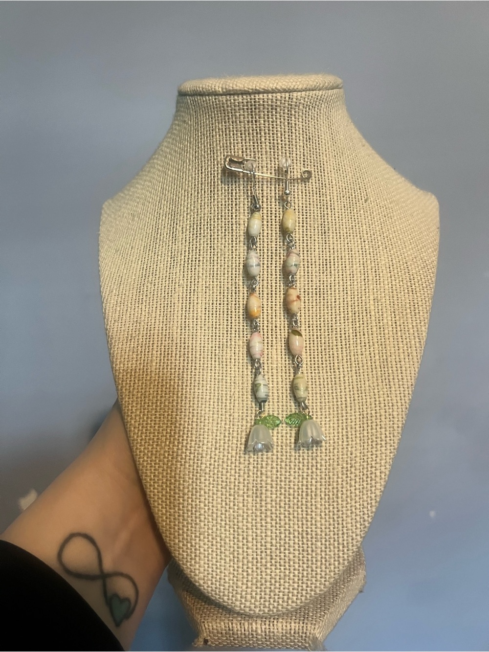 #15. Handmade Up Cycled Dangle Beaded Drop Earrings with Flowers